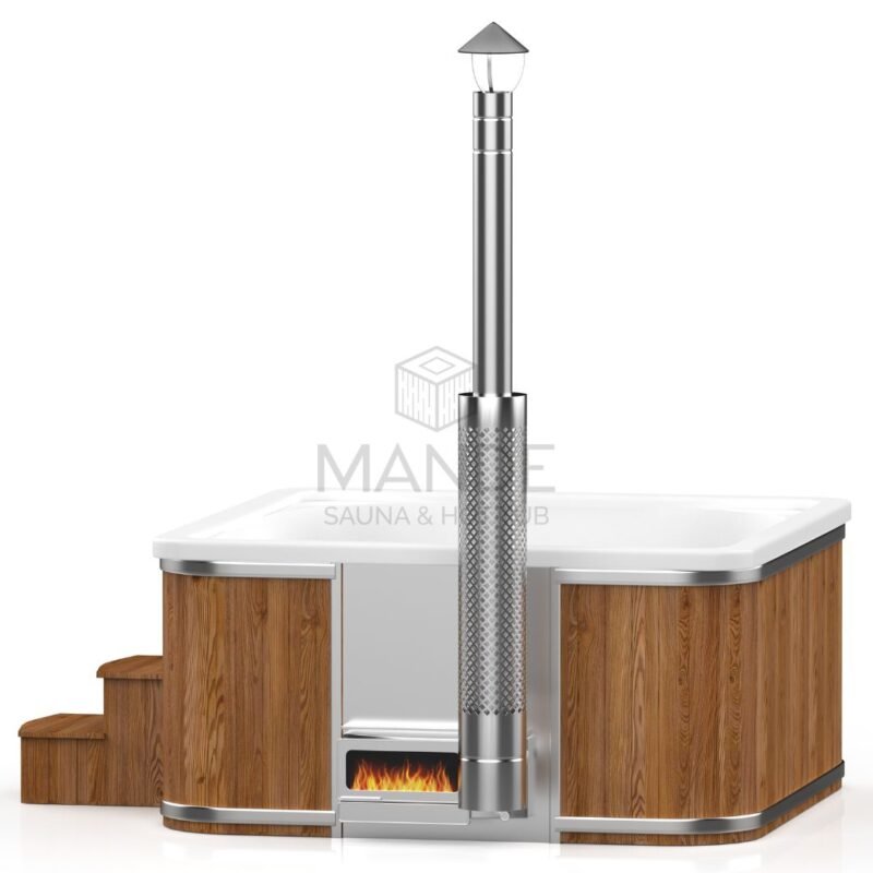 Acrylic square hot tub (integrated heater Horizon) 220×220 – Thermo wood